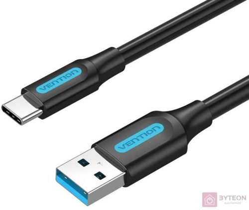 USB 3.0 A to USB-C Cable Vention COZBH 2m Black PVC