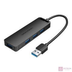   USB 3.0 4-Port Hub with Power Supply Vention CHLBD 0.5m, Black