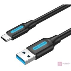 USB 3.0 A to USB-C Cable Vention COZBD 3A 0.5m Black PVC