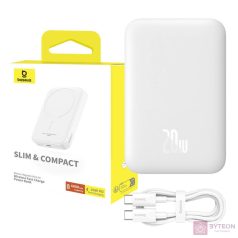  Baseus Magnetic Mini Powerbank, 6000mAh, 20W, MagSafe (fehér)