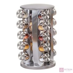   Iris KT-012-S forgatható 20 részes üveg fűszertartó készlet