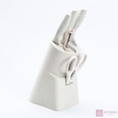 Iris KT-018-W fehér 6db-os konyhai kés készlet, tartóval
