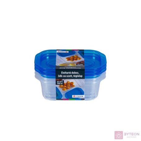 TOO KT-077 3db-os 500ml-es téglalap alakú ételtároló doboz szett
