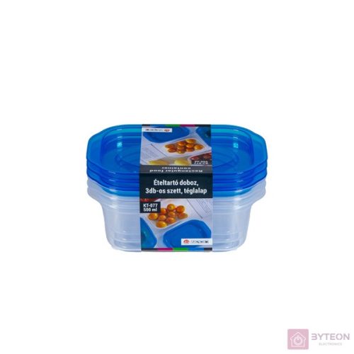 TOO KT-077 3db-os 500ml-es téglalap alakú ételtároló doboz szett
