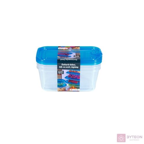 TOO KT-078 3db-os 960ml-es téglalap alakú ételtároló doboz szett