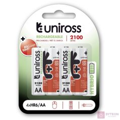 Uniross 1,2V 2100mAh Ni-MH HYBRIO 4db/csomag AA akkumulátor