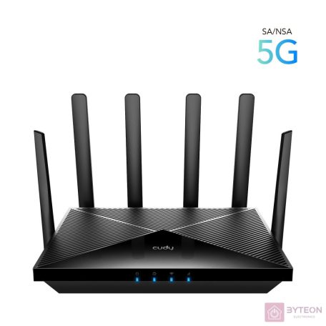 CUDY P5 AX3000 WIFI 6 5G CPE dual nanoSIM Gigabit LAN MESH fekete router