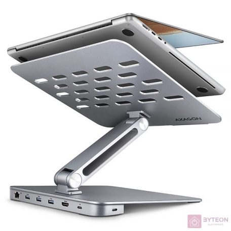 AXAGON HMC-STND ALU laptop állvány dokkoló állomással