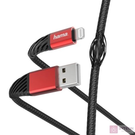 Hama 201538 FIC E3 EXTREME 1,5m USB/Lightning fekete-piros adat- és töltőkábel