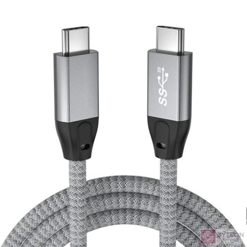 AVAX CB901 THUNDER 1m 3.2 Type C, USB4 100W/10Gbps fonott viharszürke kábel