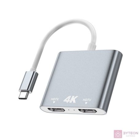AVAX HB902 PRIME Type C 3.2-2xHDMI 4K60Hz DUAL monitor adapter