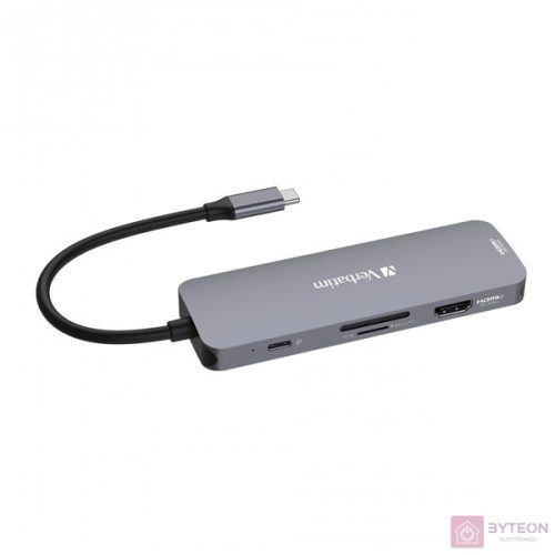 Verbatim 32151 USB-C Pro Multiport CMH-08 8in1 ezüst HUB