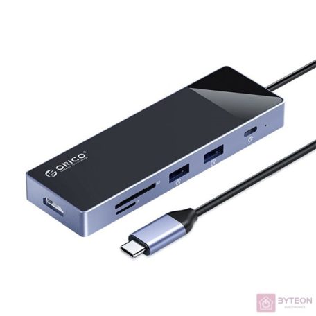 ORICO ORICO-DM-9P-BK-BP 9in1 Type-C USB3.0 x3/USB2.0/USB3.0 c típusú/HDMI/PD100W/TF(microSD)/SD dokkoló