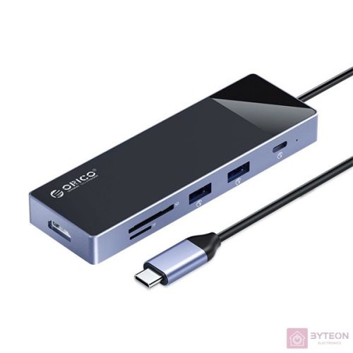 ORICO ORICO-DM-9P-BK-BP 9in1 Type-C USB3.0 x3/USB2.0/USB3.0 c típusú/HDMI/PD100W/TF(microSD)/SD dokkoló