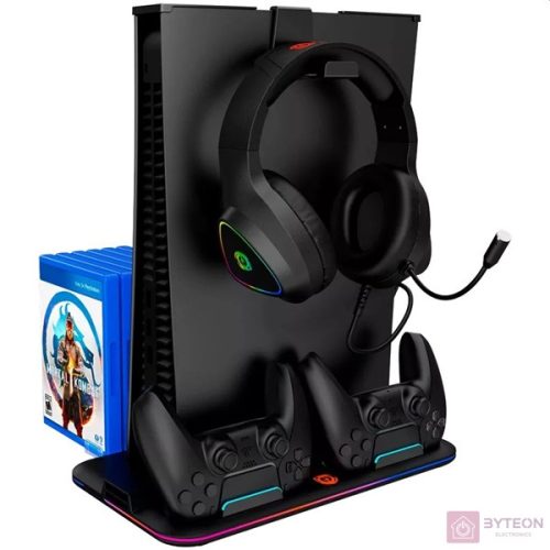 Canyon CND-CSPS5B PS5 fekete multifunkcionális hűtő állvány