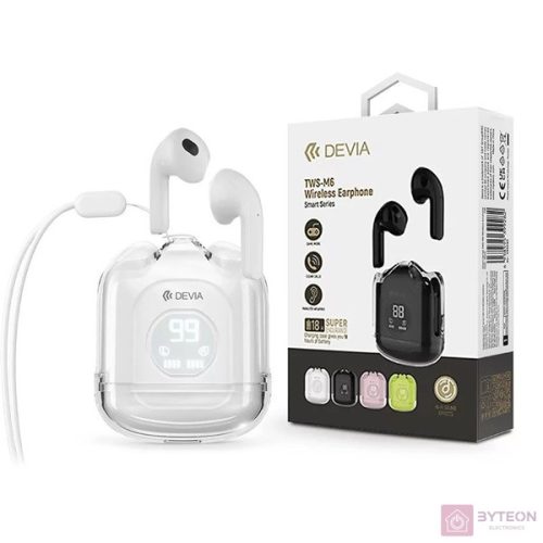 Devia ST399299 TWS-M6 True Wireless Bluetooth fehér fülhallgató