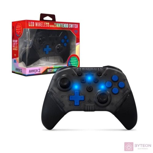 Armor3 NuChamp Nintendo Switch Szürke LED vezeték nélküli kontroller