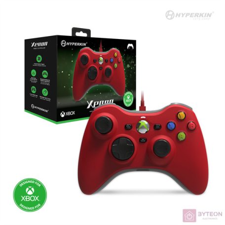 Hyperkin Xenon Xbox Series|One/Windows 11|10 piros Xbox liszenszelt vezetékes kontroller
