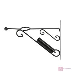   Kovácsoltvas zászlótartó, virágakasztó konzollal, 42 x 36 cm