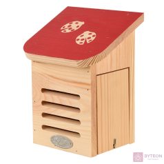   Katicabogár ház piros színű tetővel, katica mintával, 15 x 20 cm