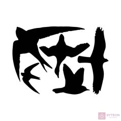   Madárriasztó, madár sziluett ablakmatrica a madarak épségéért