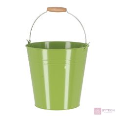 Cink kerti vödör, fa fogóval, 10,75 literes, zöld