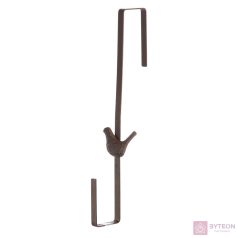 Öntöttvas ajtódísz akasztó, madár dísszel, 35,5 cm