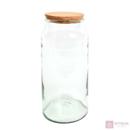 Henger alakú florárium parafa tetővel, 8,3 literes