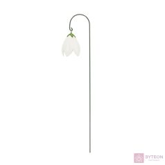 Cserépbe szúrható polyresin virág dekoráció, fehér