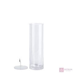 Henger alakú üveg váza, vízbe merülő virágoknak, 40 cm   Henger alakú üveg váza, vízbe merülő virágoknak, 40 cm