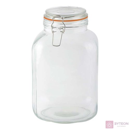 Csatos tároló üveg, 3 literes