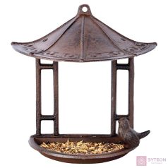 Öntöttvas fali madáretető és -itató, tetővel Öntöttvas fali madáretető és -itató, tetővel