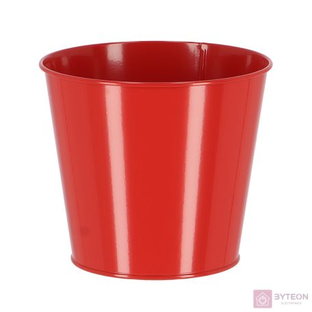 Cink virágcserép, 16 cm átmérőjű, piros