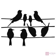   Ütközésgátló ablakmatrica a madarak épségéért, dróton ülő madarak