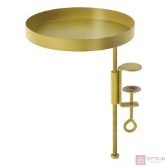   Felszerelhető lebegő dekoratív fém tálca, aranysárga, 18 cm átmérőjű