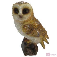   Leszúrható gyöngybagoly polyresin szobor, kültéri és beltéri dekorációs kiegészítő