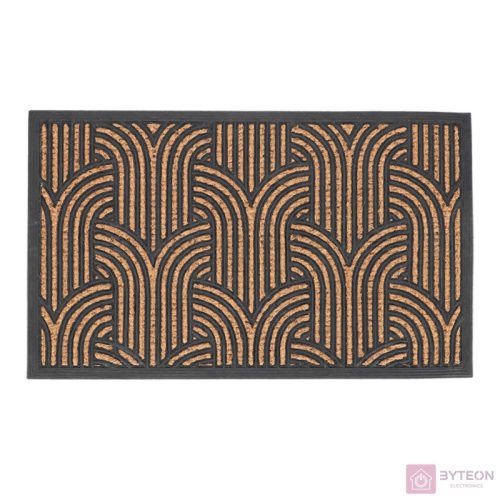 Art deco mintás gumi és kókuszrost lábtörlő, 75 x 45 cm