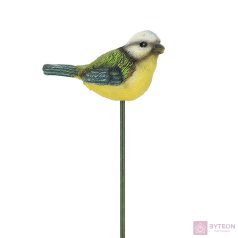   Leszúrható kismadár polyresin szobor, kék cinege, kültéri és beltéri dekorációs kiegészítő