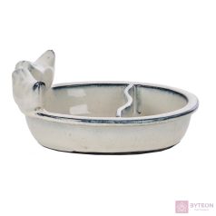 Kerámia madáretető és itató tál, törtfehér Kerámia madáretető és itató tál, törtfehér