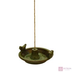 Függő kerámia madáretető tál, zöld, 30 cm átmérőjű   Függő kerámia madáretető tál, zöld, 30 cm átmérőjű