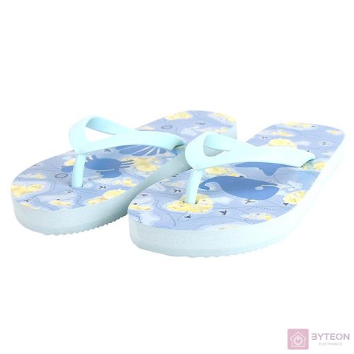 Tengerpart mintás flip-flop papucs gyerekeknek 25, Tengeri szimbólumokkal