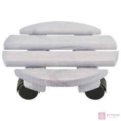  Fából készült gurulós virágalátét, 24 cm átmérőjű