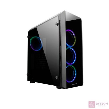 Chieftec Gaming Scorpion II RGB (Edzett üveg) - Fekete