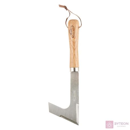 Rozsdamentes acél járdaszegély gyomláló, kőrisfa nyéllel, 31 cm