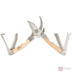 Rozsdamentes acél többfunkciós kerti szerszám, kőrisfa nyéllel, 15 cm   Rozsdamentes acél többfunkciós kerti szerszám, kőrisfa nyéllel, 15 cm
