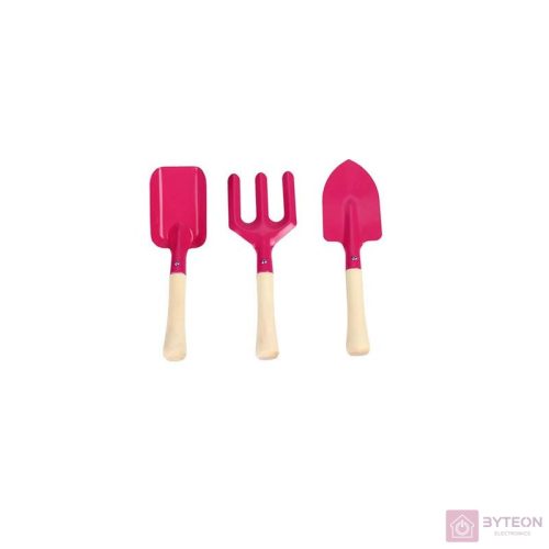 Gyerek kerti szerszám szett, 3 db-os, pink