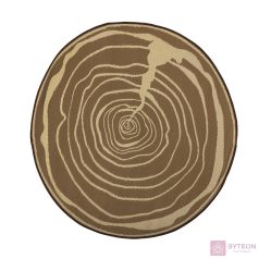 Fatörzs mintás kétoldalú kültéri szőnyeg, kör alakú, 170 cm   Fatörzs mintás kétoldalú kültéri szőnyeg, kör alakú, 170 cm