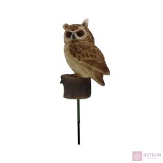   Leszúrható erdei fülesbagoly polyresin szobor, kültéri és beltéri dekorációs kiegészítő