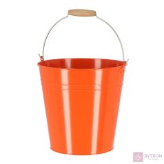   Cink kerti vödör, fa fogóval, 10,75 literes, narancssárga