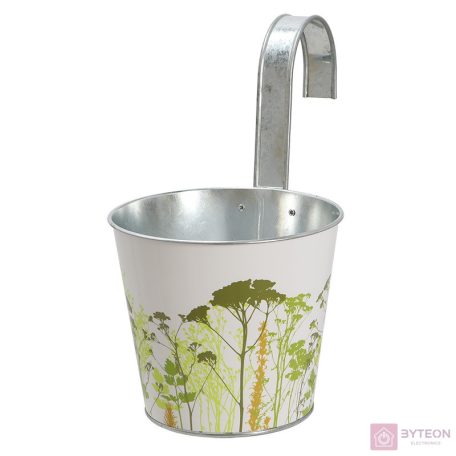 Mezei virág mintás felakasztható cink virágcserép, 26 cm